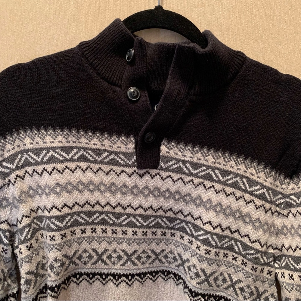 Chaps Neutral Fair Isle Patterned Sweater - Picture 3 of 5